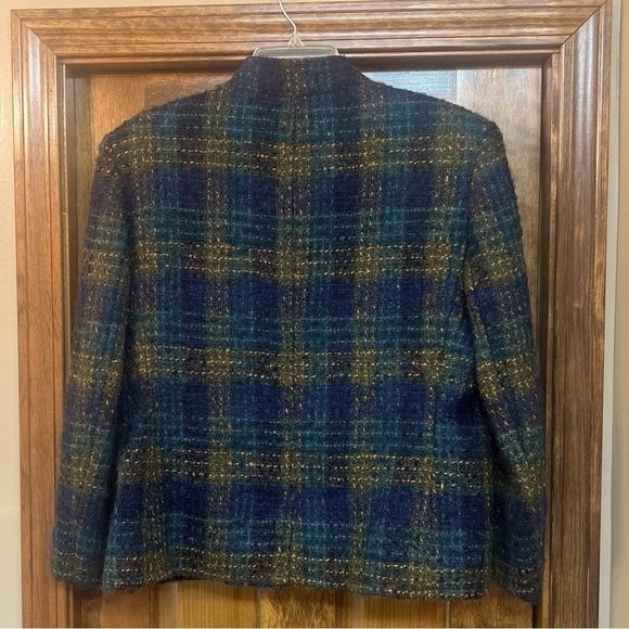 Jones New York Wool Mohair Full Zip Plaid Jacket Sz 14 EUC - Picture 3 of 12